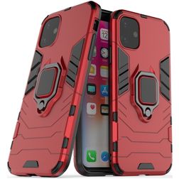 Mobigear Armor Ring iPhone 11 Hoesje Hardcase Backcover Shockproof met Ringhouder - Rood