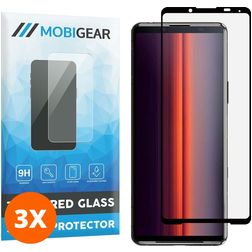 Mobigear Premium Sony Xperia 5 II Glazen Screenprotector - Case Friendly - Zwart (3-Pack)