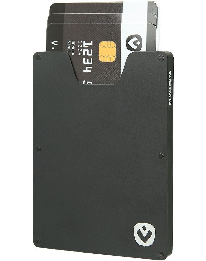 Valenta Cardprotector - étui Aluminium Fin Magnétique Noir, Protection RFID, Compatible MagSafe, Pour Cartes