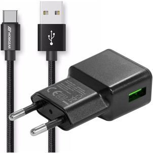 Mobigear Essentials Single USB Oplader USB-C 1 Meter 12W 2.4A - Zwart