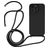Mobigear Lanyard iPhone 14 Pro Max Siliconen Hoesje met koord - Zwart