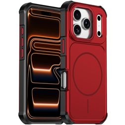 Mobigear Airbag Shockproof iPhone 17 Pro Max MagSafe Hoesje Hardcase Backcover Shockproof - Rood