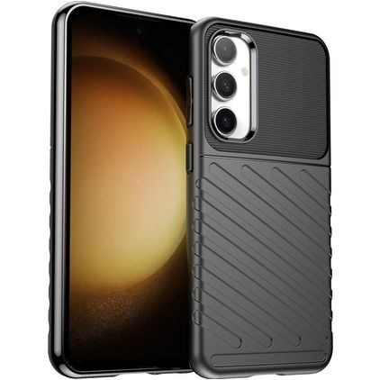 Mobigear Groove Samsung Galaxy S23 FE Hoesje Flexibel TPU Backcover - Zwart