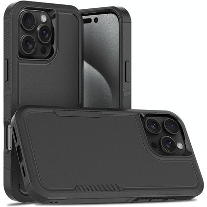 Mobigear Heavy Armor iPhone 16 Pro Max Hoesje Hardcase Backcover Shockproof - Zwart