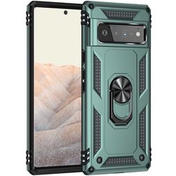 Mobigear Armor Ring Google Pixel 6 Pro Hoesje Hardcase Backcover Shockproof met Ringhouder - Groen