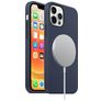 Mobigear Rubber Touch iPhone 12 Pro Siliconen MagSafe Hoesje Backcover - Marineblauw