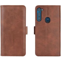 Mobigear Slim Magnet Motorola One Fusion Plus Hoesje Bookcase Portemonnee - Bruin