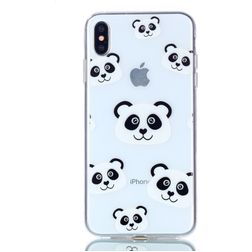 Mobigear Design iPhone XS Max Hoesje Flexibel TPU Backcover - Panda