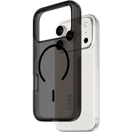CARE by PanzerGlass Smokey iPhone 17 Pro MagSafe Hoesje Hardcase Backcover - Smokey Black