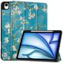 Mobigear Tri-Fold iPad Air 13 Inch (2026) Hoes Bookcase + Stylus Houder - Almond Blossoms
