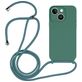 Mobigear Lanyard iPhone 15 Siliconen Hoesje met koord - Groen