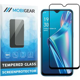 Mobigear Premium OPPO A12 Glazen Screenprotector - Case Friendly - Zwart