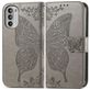 Mobigear Butterfly Motorola Moto G52 Hoesje Bookcase Portemonnee - Grijs