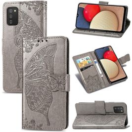 Mobigear Butterfly Samsung Galaxy A03s Hoesje Bookcase Portemonnee - Grijs