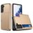 Mobigear Card Samsung Galaxy S21 Hoesje Hardcase Backcover Shockproof met Pasjeshouder - Goud