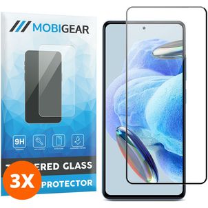 Mobigear Premium Xiaomi Redmi Note 12 Pro 5G Glazen Screenprotector - Case Friendly - Zwart (3-Pack)