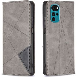 Mobigear Rhombus Slim Motorola Moto G22 Hoesje Bookcase - Grijs