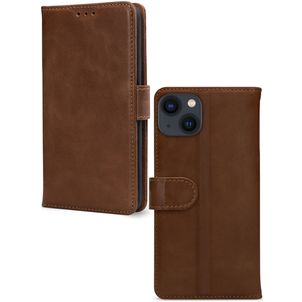 Mobilize Wallet iPhone 13 Mini Hoesje Echt Leer Bookcase Portemonnee - Bruin