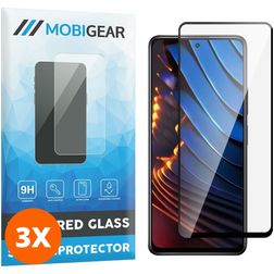 Mobigear Premium POCO X3 GT Glazen Screenprotector - Case Friendly - Zwart (3-Pack)