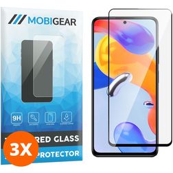 Mobigear Premium Xiaomi Redmi Note 11 Pro 4G Glazen Screenprotector - Case Friendly - Zwart (3-Pack)