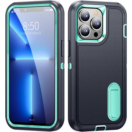 Mobigear Rugged Stand iPhone 14 Plus Hoesje Hardcase Backcover Shockproof met Standaard - Donkerblauw