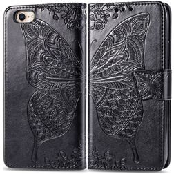 Mobigear Butterfly iPhone SE (2020) Hoesje Bookcase Portemonnee - Zwart