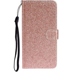 Mobigear Glitter Powder Wallet Case Rose Gold Huawei P Smart (2020)