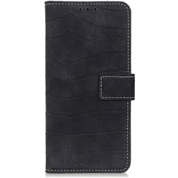 Mobigear Croco Samsung Galaxy A51 Hoesje Bookcase Portemonnee - Zwart