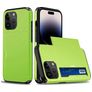 Mobigear Card iPhone 15 Pro Max Hoesje Hardcase Backcover Shockproof met Pasjeshouder - Groen