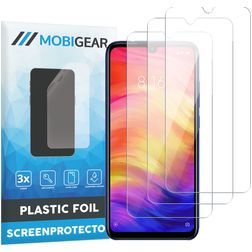 Mobigear Xiaomi Redmi Note 7 Screenprotector Folie - Case Friendly (3-Pack)