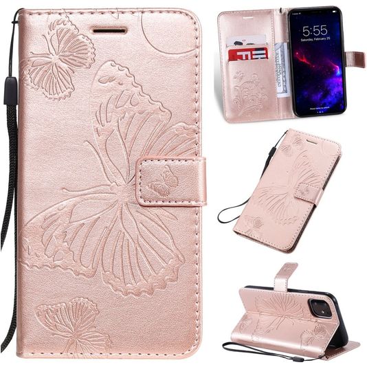Mobigear Pressed Butterfly Bookcase Case Rose Gold Apple iPhone 11