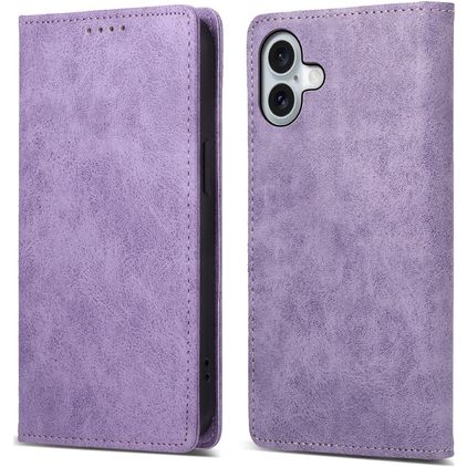 Mobigear Wallet iPhone 16 Plus Hoesje Bookcase Portemonnee - Paars