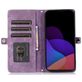 Mobigear Zipper iPhone 14 Hoesje Bookcase Portemonnee - Paars