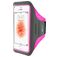 Mobiparts Comfort Fit Telefoonhouder Hardlopen iPhone SE (2016) Sport Hoesje Neopreen Sportarmband - Neon Pink