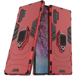 Mobigear Armor Ring Samsung Galaxy Note 10 Plus Hoesje Hardcase Backcover Shockproof met Ringhouder - Rood