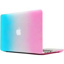 Mobigear Rainbow Matte MacBook Pro 13 Inch (2012-2015) Hoes Hardshell Laptopcover MacBook Case - Blauw / Roze - Model A1425 / A1502