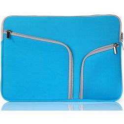 Mobigear Double Zipper Neopreen Laptop Sleeve 11 inch Laptop hoes - Blauw