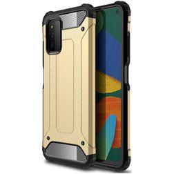 Mobigear Outdoor Samsung Galaxy A03s Hoesje Hardcase Backcover Shockproof - Goud