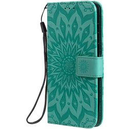 Mobigear Sunflower Motorola Moto G8 Plus Hoesje Bookcase Portemonnee - Turquoise