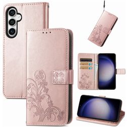 Mobigear Clover Samsung Galaxy S23 FE Hoesje Bookcase Portemonnee - Roségoud