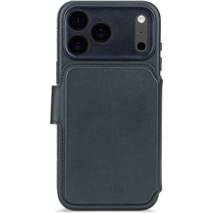 Decoded Detachable Wallet iPhone 17 Pro MagSafe Hoesje Echt Leer Uitneembare 2in1 Bookcase Portemonnee - Navy Shadow