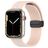Mobigear Stripe Mag Siliconen Apple Watch Bandje Magneetsluiting - 42/41/40/38 mm - Wit / Roze