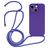 Mobigear Lanyard iPhone 14 Siliconen Hoesje met koord - Paars
