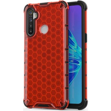 Mobigear Honeycomb Realme C3 Hoesje Hardcase Backcover Shockproof - Rood