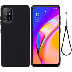 Mobigear Rubber Touch OPPO A94 5G Siliconen Hoesje Backcover - Zwart