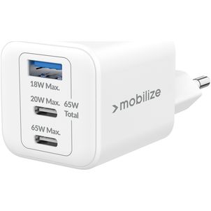 Mobilize Wall Charger Triple USB / USB-C Power Delivery 65W - Wit