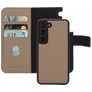 Mobiparts Samsung Galaxy S23 Hoesje Echt Leer Uitneembare 2in1 Bookcase Portemonnee - Taupe