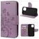 Mobigear Flowers iPhone 12 Hoesje Bookcase Portemonnee - Paars