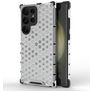 Mobigear Honeycomb Samsung Galaxy S24 Ultra Hoesje Hardcase Backcover Shockproof - Wit
