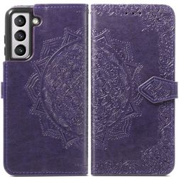 Mobigear Mandala Samsung Galaxy S21 FE Hoesje Bookcase Portemonnee - Paars